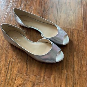 Nine West flats in silver, size 8